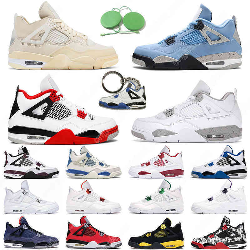 

4 Fire Red mens Basketball Shoes 4s University Blue White Oreo Black Cat Cactus Jack men trainer sports sneakers