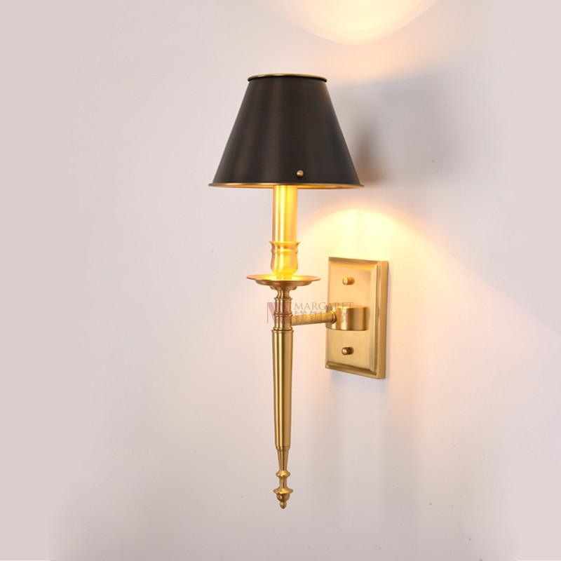 

Wall Lamps American Luxury High-grade Bedroom Bedside Lamp Living Room Black Copper Cover Modern All