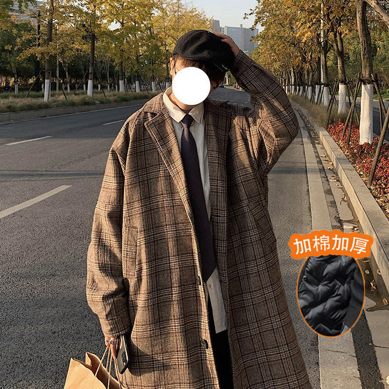 

2021 New Winter Men's Cashmere Long Parkas Thicken Wool Trench Coats Snow Jackets in Warm Woolen Blends Cotton-padded Clothes M-xl C3ie, Grey