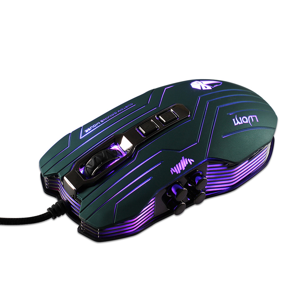 

LUOM G5 Wired 4 Colors Backlit 3200DPI USB Optical Ergonomic Gaming Mouse PC Compute