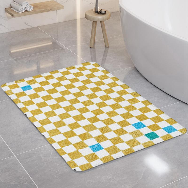 

Carpets Nordic Bathroom Mat Checkerboard Carpet Non-slip Floor Mats For Living Room Balcony Plush Area Rugs Washable Alfombra, S1 area rug