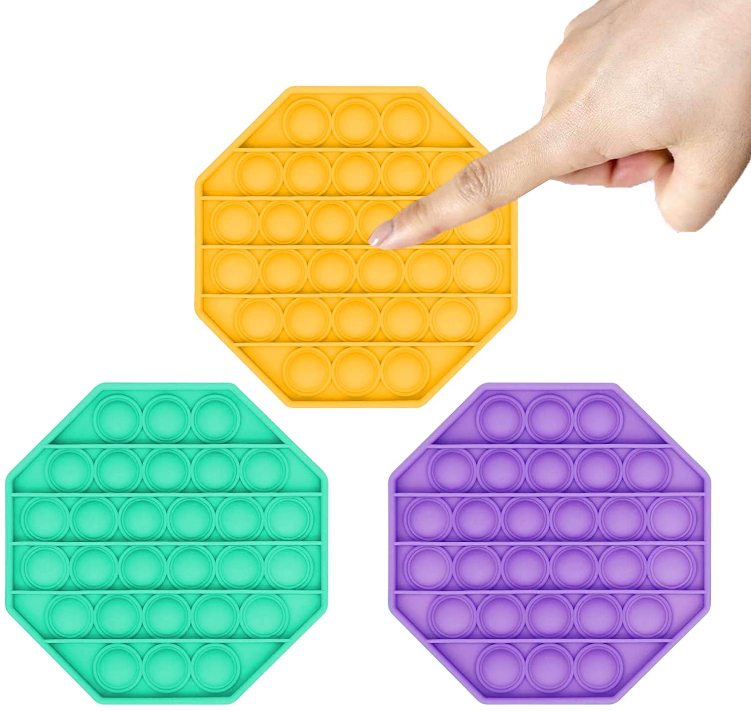 Push pop pop Bubble Sensory Fidget it Toy Squeeze Sensory Silicone Stress Reliever Calms Emotions and Relief Anxiety for Kids Adults DEC626-image-655952947