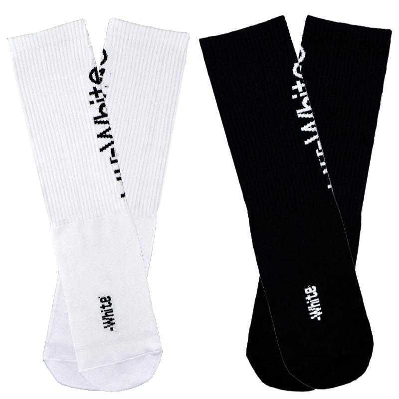 

Men's Socks Hip Hop Fashion Off Harajuku Street Style White Long Men Skateboard Basketball Stripe Compression Calcetines, Sp white