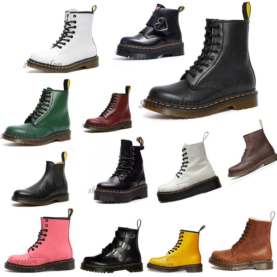 

2020 Dr Martins leather fur men women boots 1460 winter snow booties doc shoes martin sneakers black white red Motorcycle boots Zapat