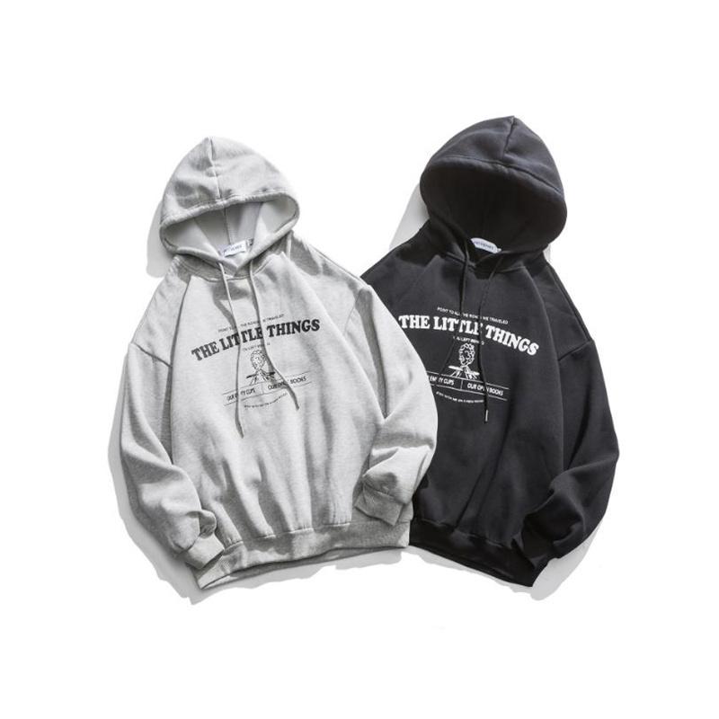 

Men's Hoodies & Sweatshirts High Quality Spring Autumn Men Hoodie Loose Plus Plush Volcano Print Fashion Hooded Oversize Retro Simple Male C