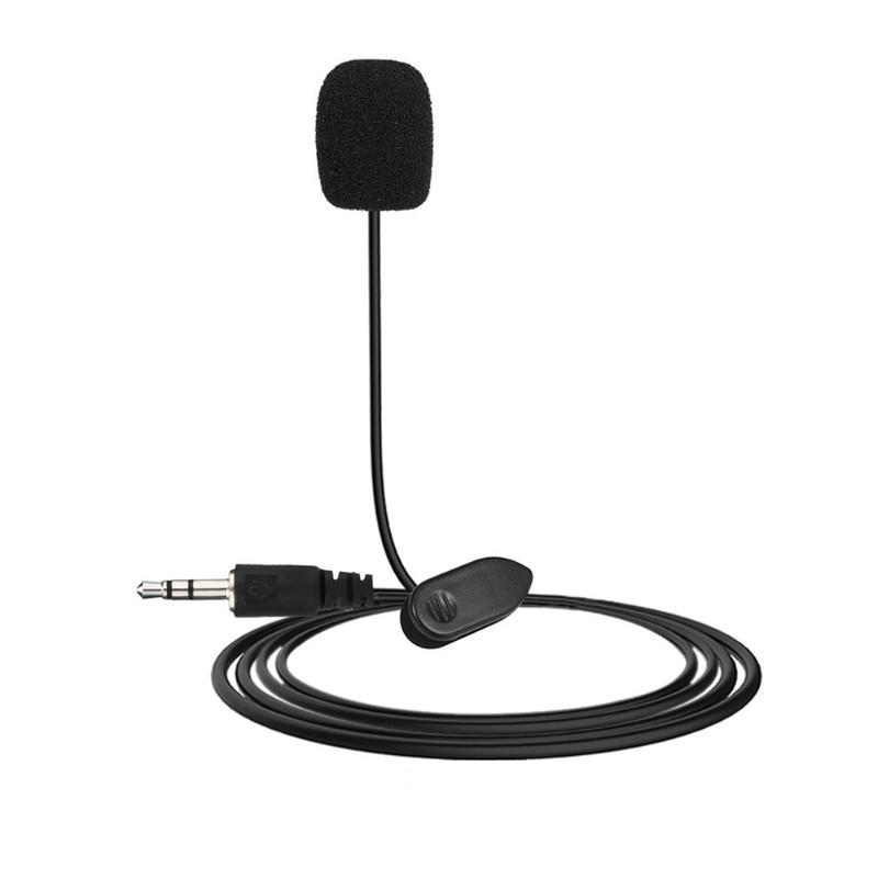 

2m Mini Portable Microphone Condenser Clip-on Lapel Lavalier Mic Wired for Phone Laptop Microphone Lavalier