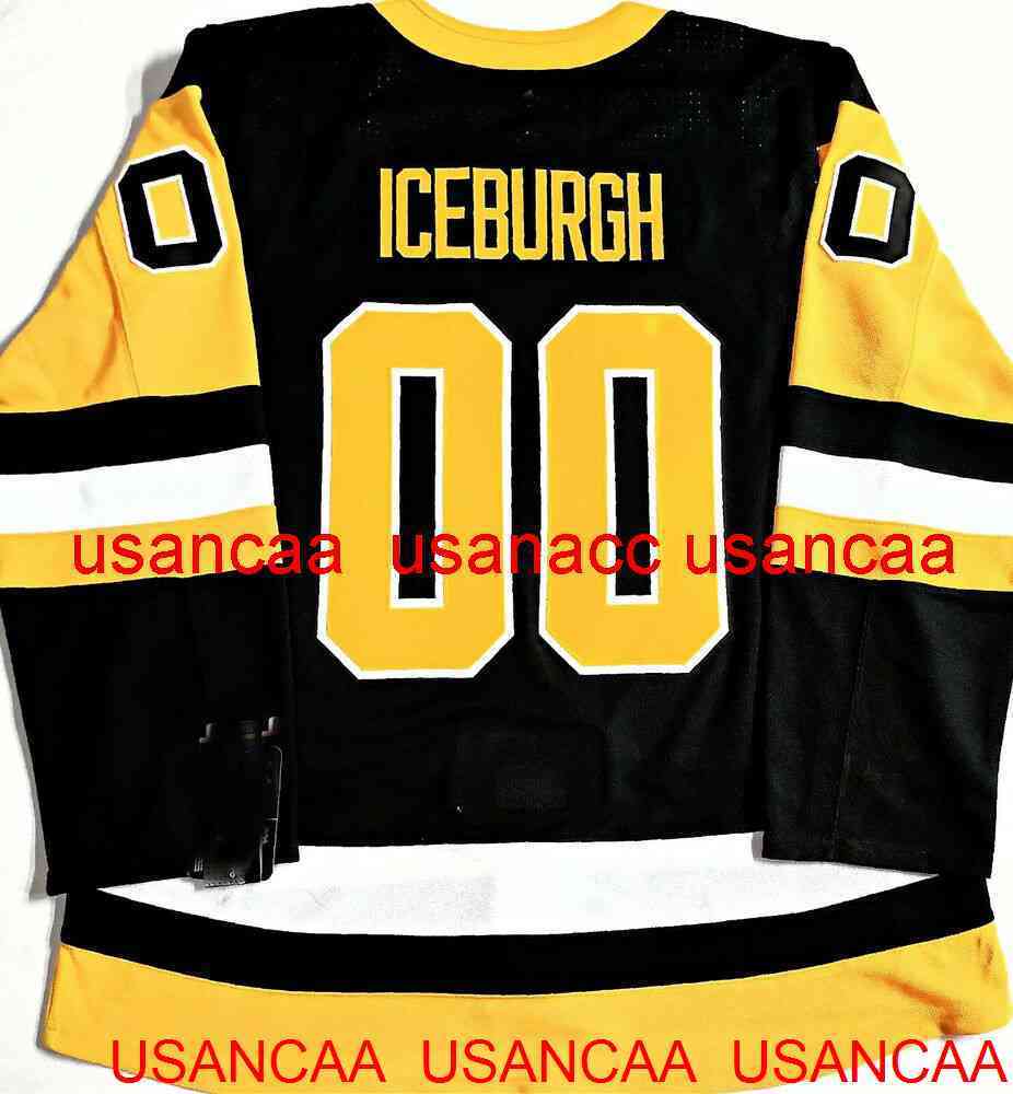 

Stitched ICEBURGH # 00 PITTSBURGH PENGUINS HOCKEY JERSEY Men Women Youth custom any name number, Black