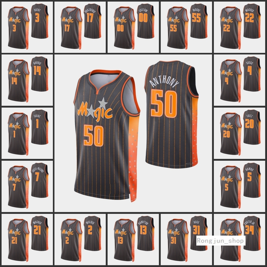 

Screen Print Men Basketball Orlandos E'Twaun Moore Cole Anthony Terrence Ross Jonathan Isaac Mohamed Bamba Magics 75th Anniversary Custom