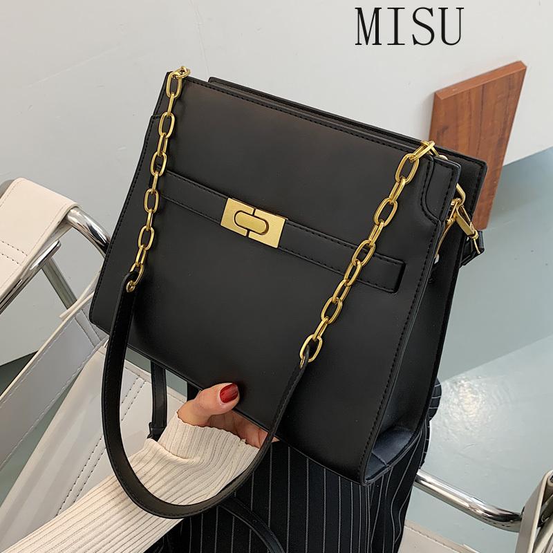 

High-quality solid color foreign style large-capacity shoulder bag 2021 new fashion all-match women's designer messenger bag, Black