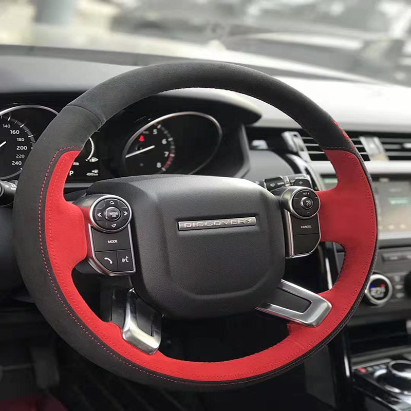 

For Land Rover 09 range rover 12 sports version discovery 3 4 Freelander 2 DIY custom leather suede steering wheel cover