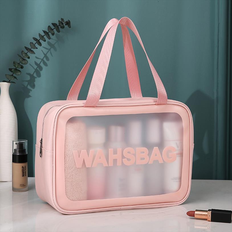 

large waterproof transparent pvc cosmetic bags women make up case travel zipper makeup beauty wash organizer toiletry storage kit