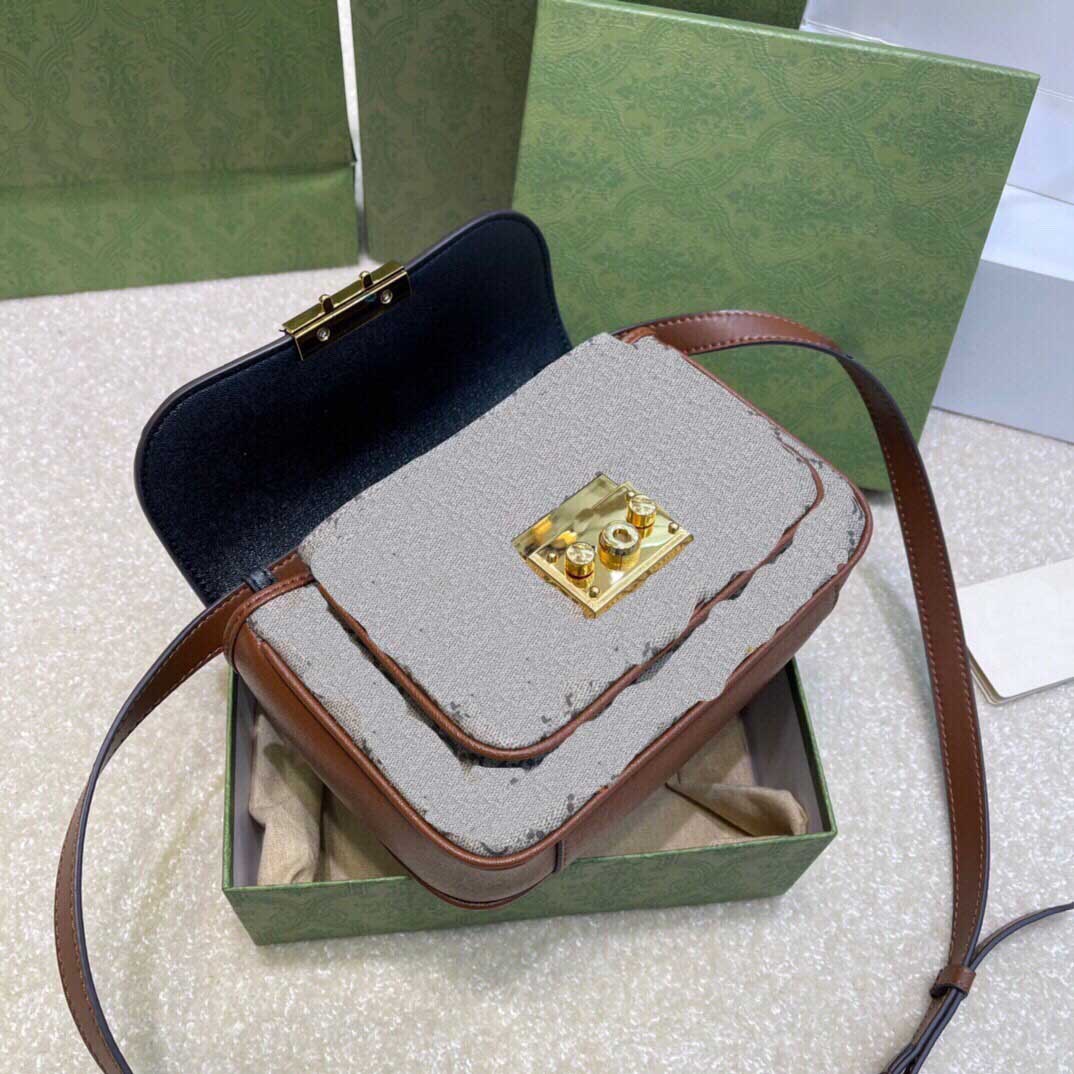 

2021 Hot High Quality Fashion Vintage Blooms Padlock Square Bag Chain Cross Body Shoulder Bags Women Luxurys Designer Letter Printing Handbags