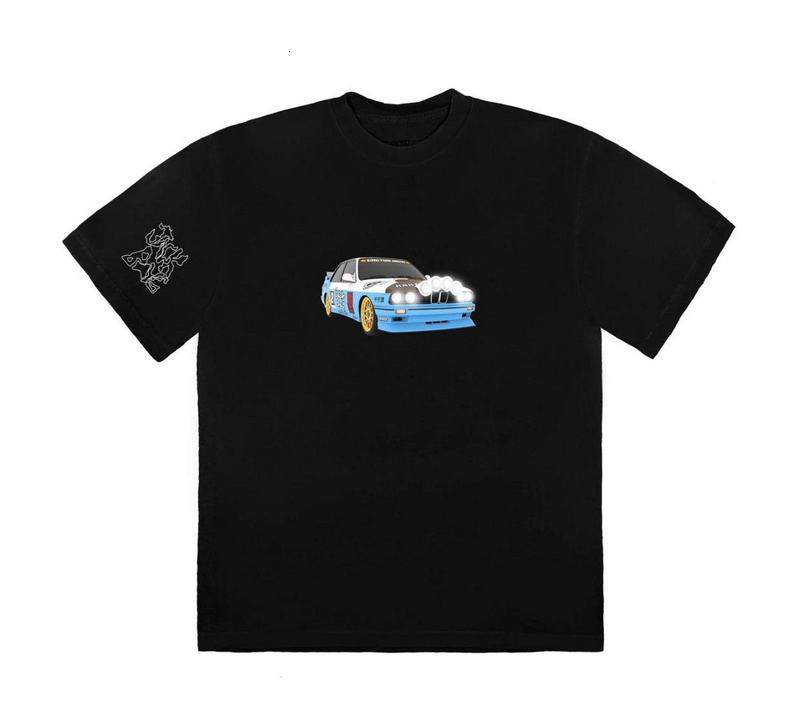 

2021 New Men's and Women's T-shirt Travis Scott Jack Buning Model Ss Short Sleeve Calico Car 0gyk