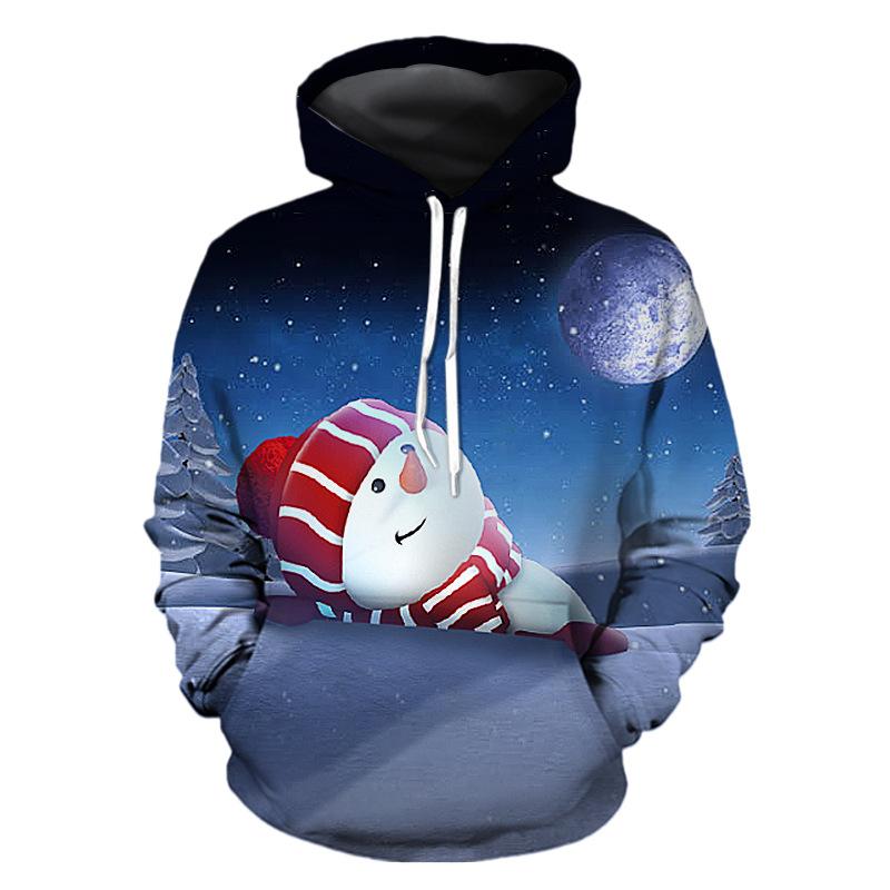 

Christmas Couple Personality Design Men's 3D Printed Hoodie Visual Impact Party Top Punk Gothic Round Neck High Quality Sweater Hoodie, Black