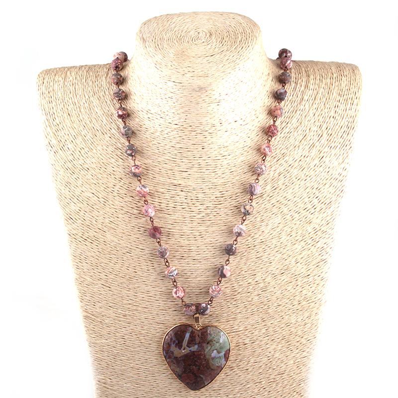 

Pendant Necklaces Fashion Handmade Picture Ja Stones Leaf Long Necklace Women Jewelry