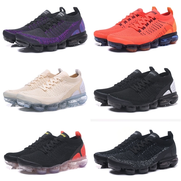 

2019 Fly 2.0 Sport shoes for men women Volt Triple black white Olympic Knit mens trainers cushion Athletic sneakers sports size 36-45