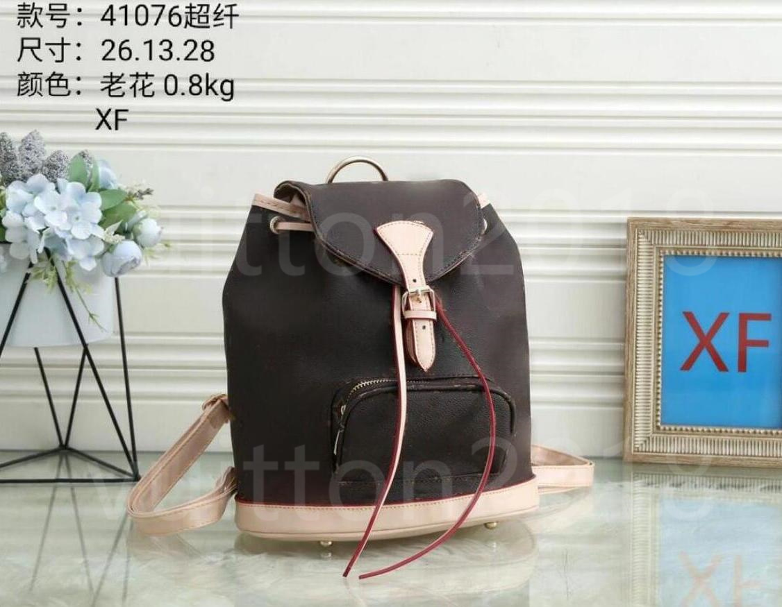 

2022 NEW Leather Backpack for Women Designer Handbag Purse Female Back Pack Shoulder Bag Presbyopic Package Messenger Bags 03, Brown old flower