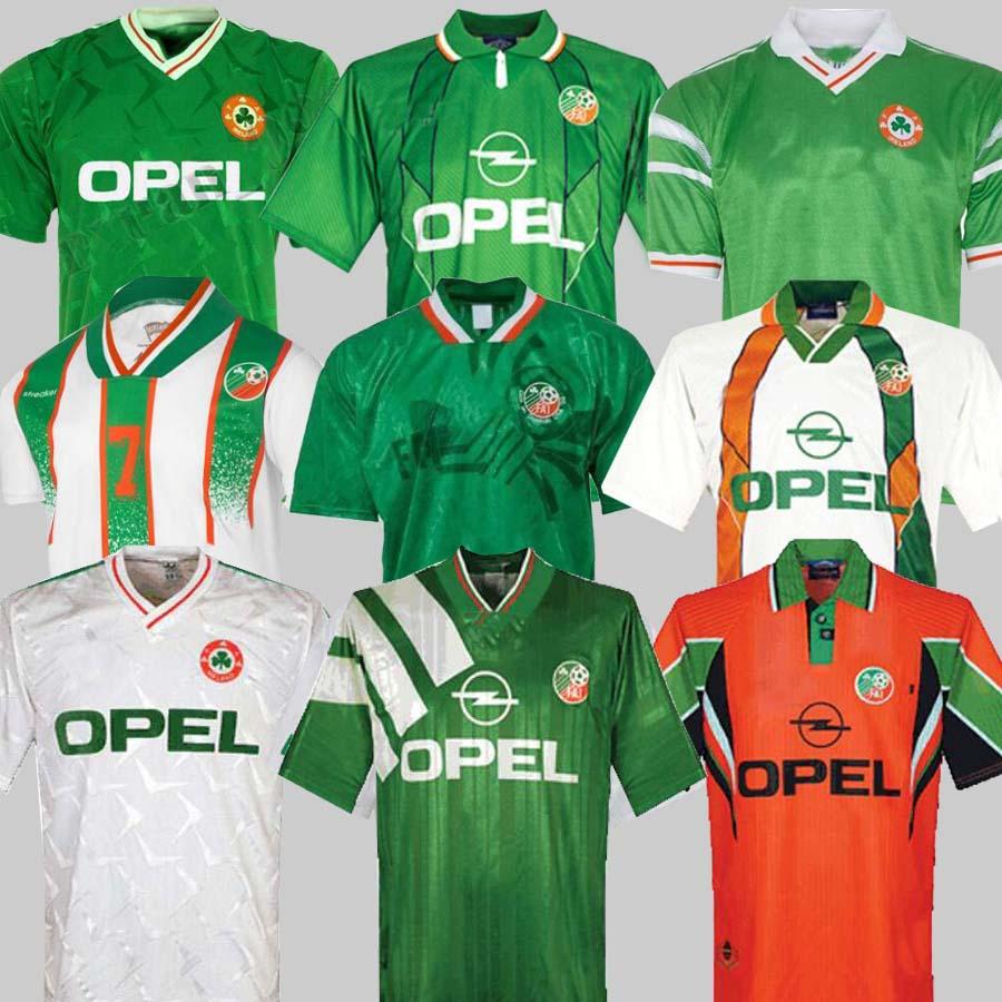 

1992 Ireland retro soccer jersey 1990 home classic vintage Irish Sheedy 1994 1995 1996 away football shirts McGRATH KEANE 90 92 94 96 97 98, Black;yellow