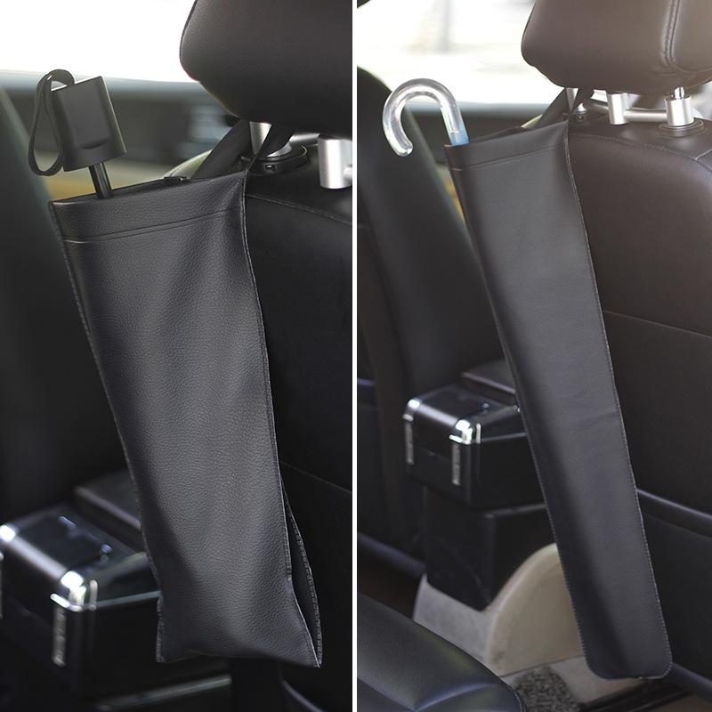 

Car Organizer PU Leather Waterproof Umbrella Storage Bag Portable Foldable Universal Vehicle Cover Stowing Tidying