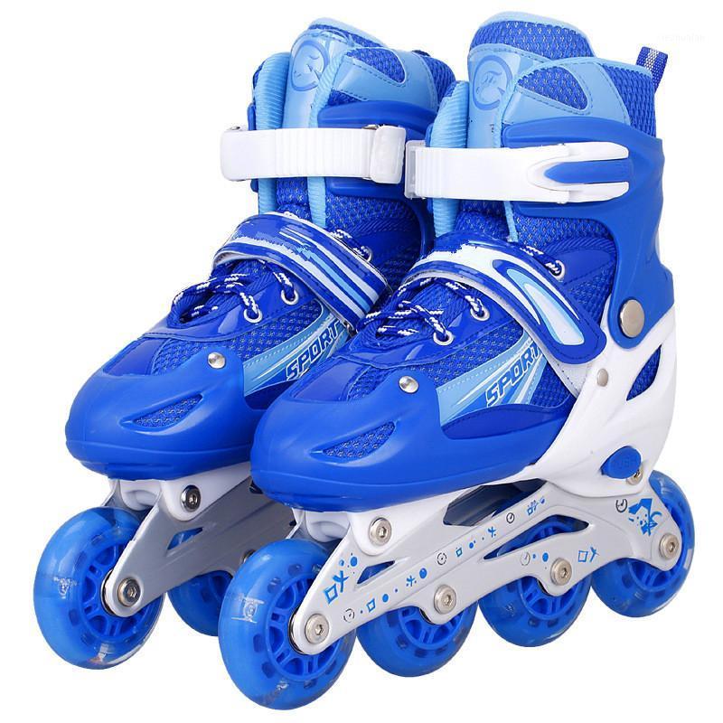 

The New PU Full Flash Children's Skates Suit Men and Women Adult Inline Roller Skates Full Suit Roller1, Blue