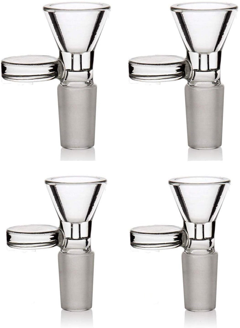

Vintage Quality Glass Bowls Hookahs Thick Round Filter With Handle 14mm 18mm Male Clear Color For Oil Rig Water Bong Smoking