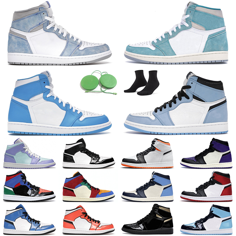 

Excellent Retro Hyper Royal 1 men women Basketball Shoes 1s University Blue Turbo Green Shattered Backboard Twist outdoor mens trainer, Shadow