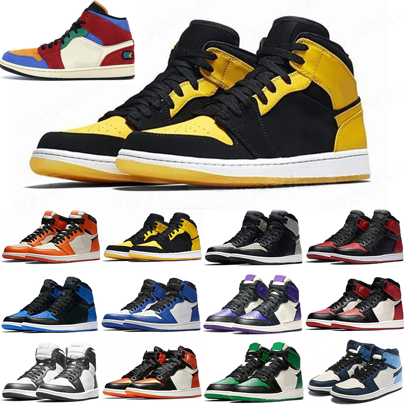 

Colorful High 1 1s Mens Womens Basketball Shoes Jumpman Shattered Backboard black mark Midnight Yellow Toe Seafoam outdoor Trainers Sports Sneakers size 36-46, Twist