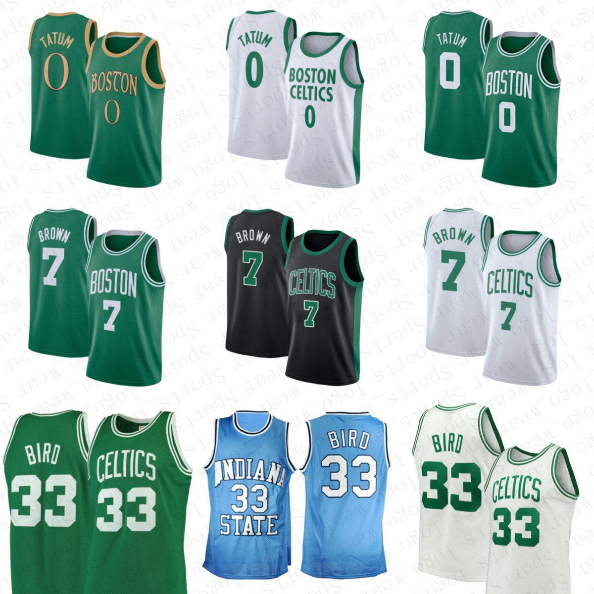 

Boston Celtics NBA Basketball Jerseys 0 Jayson Tatum 7 Jaylen Brown 36 Marcus Smart 33 Larry Bird Jersey z5, Black;red