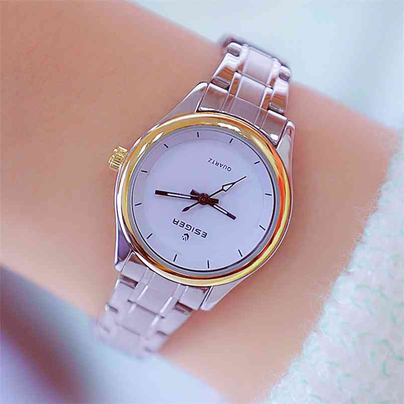 

Diamond Watches Woman Famous Brand Gold Female Wristwatches Crystal Small Dial Ladies For Montre Femme 210707, Rose gold