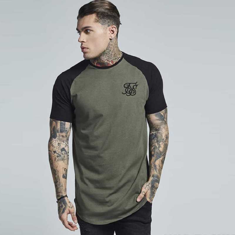 

Mens T Shirt Sik Silk New Fashion Striped T Shirt Mens Clothing Silk Short Sleeve Casual Siksilk Mens Top Tee Shirt X0628, White;black