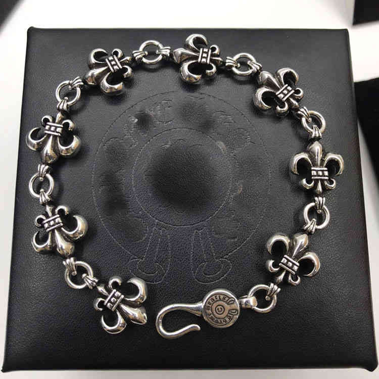 

Ch Croft S925 Cross Boat Anchor Bracelet Men's and Women's Punk Fashion Rope