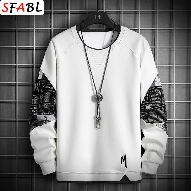 SFABL Men Fashion Patchwork Hoodies Sweatshirt Male Casual Long Sleeve Crewneck Sweatshirts Hip Hop Harajuku Pullover Mens 210715