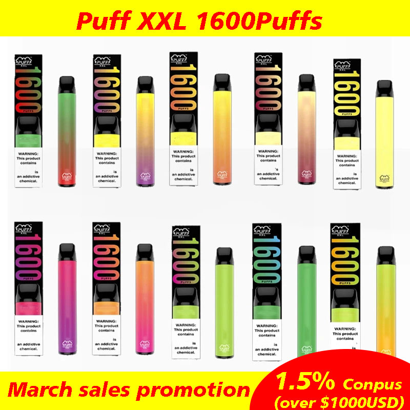 

Puff XXL 1600 puff Disposable Vapes Kit Puff Bars XXL Vape Pen Puffbar XXL Vaporizer Electronic Cigarette Carts Disposable Vape