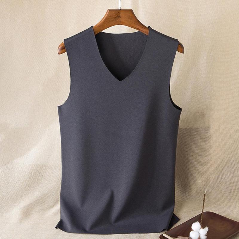 

Men' Tank Tops Solid Color Thermal Vest Men Women Thick Basic Top Autumn Winter Undershirts Sleevelesss Elastic Velvet, White;black