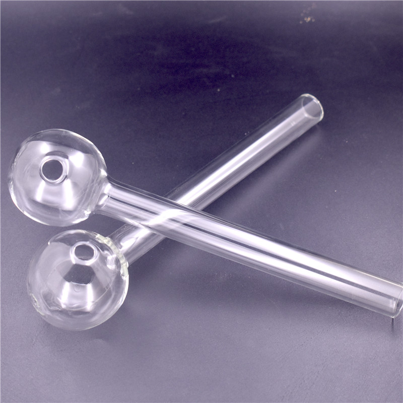 

High Quality Pyrex Glass Oil Burner Pipe Clear Tube oil Pipe Thick Glass smoking Hand Tobacco Dry herb cigarette pipe 8inch lenght
