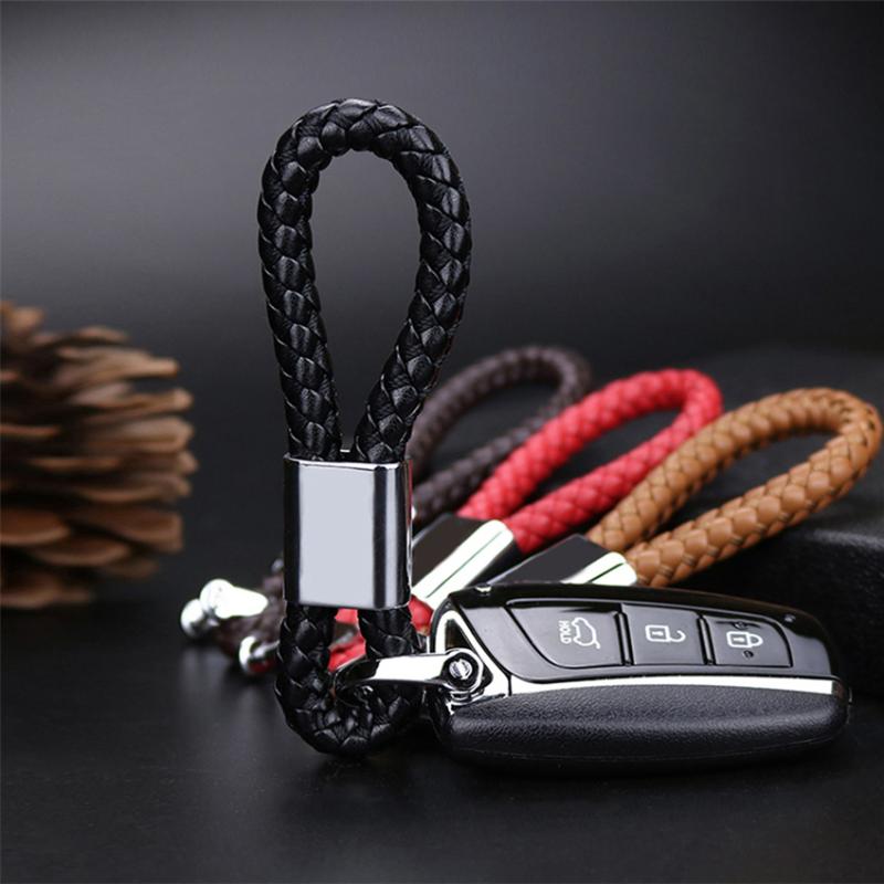 Keychains Car coiffe PU Cuir Cinat Clé Chaînes Hommes Femmes Pour VW Ford Kia Keys Pendentif KeyRing Chaveiro Para Carro