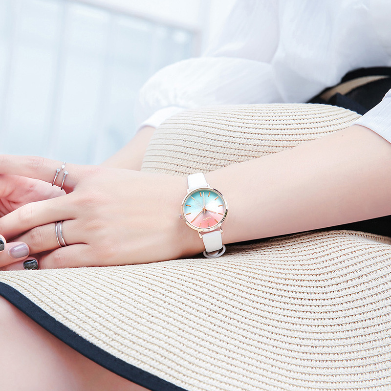 Kezzi Kezi Fashion Quartz Watch Chic Small Fresh Gradient Color Belt Waterproof Student Women&#039;s Watch-image-736474588