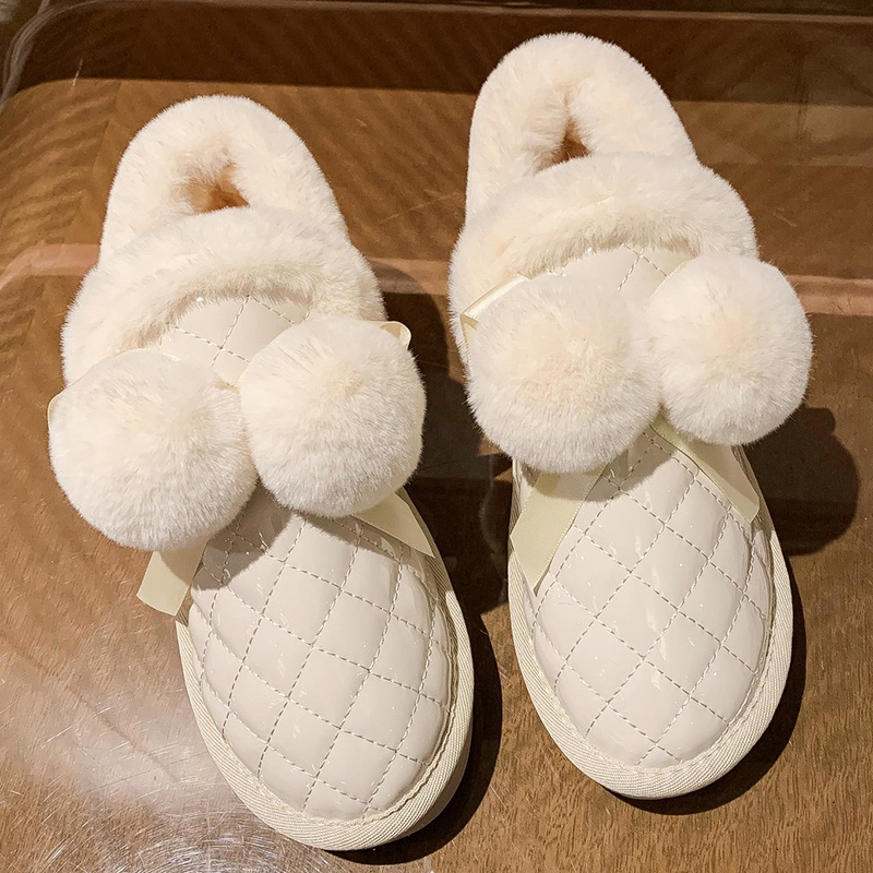 

2021 New Waterproof Snow for Women Thick Plush Warm Ankle Boots Woman Patent Leather Fur Cotton Padded Shoes Flats W8po, Black