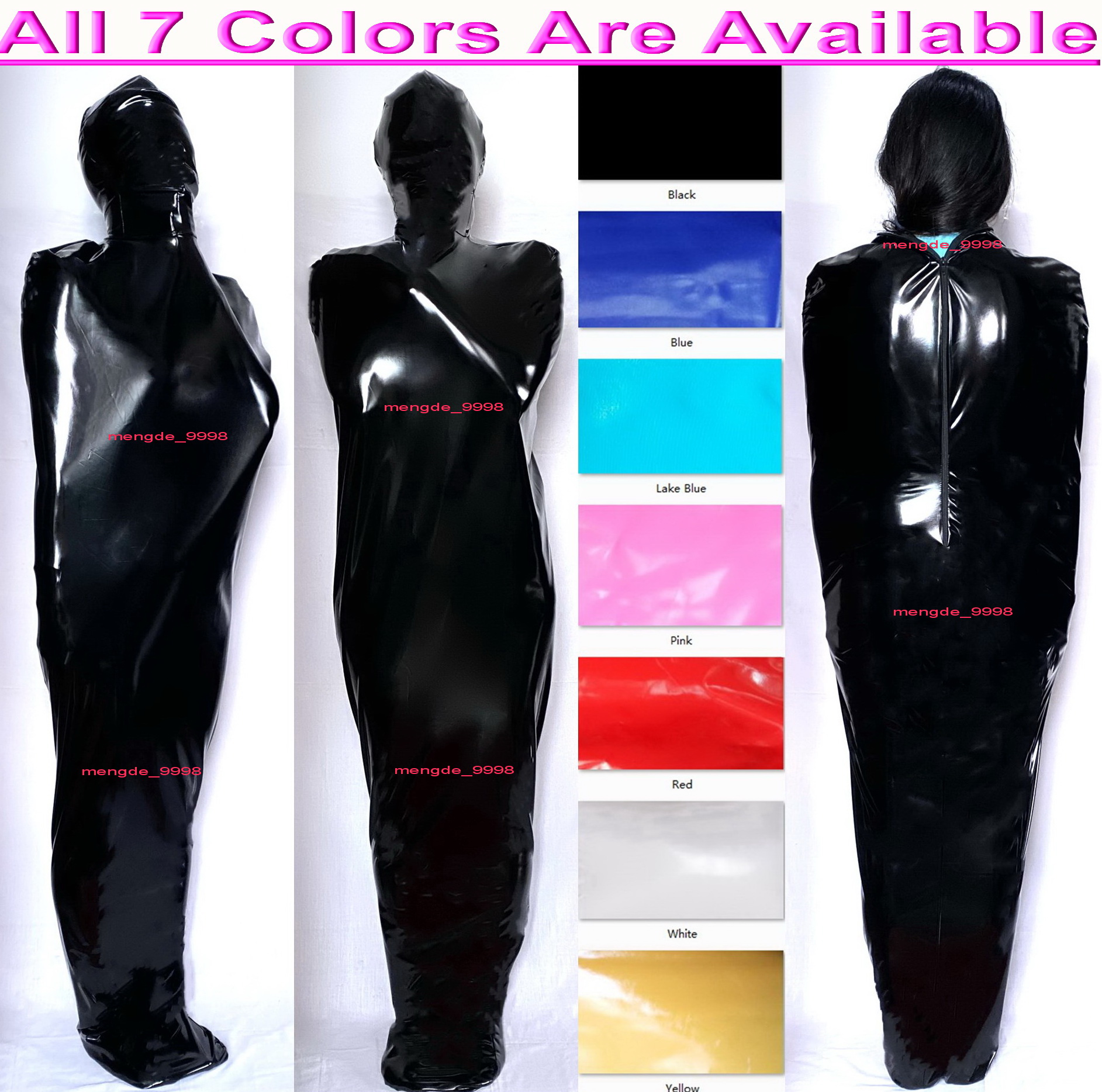 Sexy Women Men Mummy Costumes Sleeping Bag 6 Color Shiny PVC Sleepsacks Unisex Tights Body Bags Catsuit Full Outfit Halloween Party Fancy Dress C-image-704281532