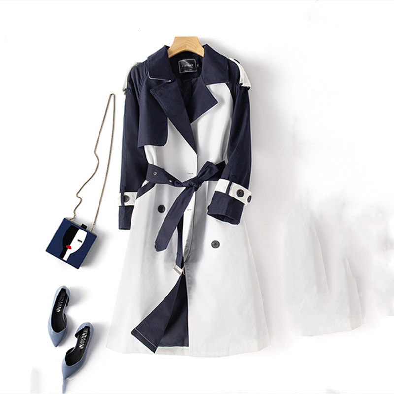 

2021 New Winter Clothes Women Trench Coat for Autumn Fashion Fall Korean Windbreaker Black Halloween Harajuku Baggy Long Coats 8bs7, Blue