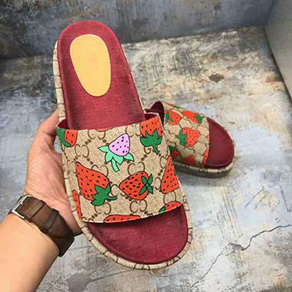 

Fashion designer mens slippers womens slides flip flops embroidered wedge sandals high-quality genuine leather casual shoes 35-44, #24