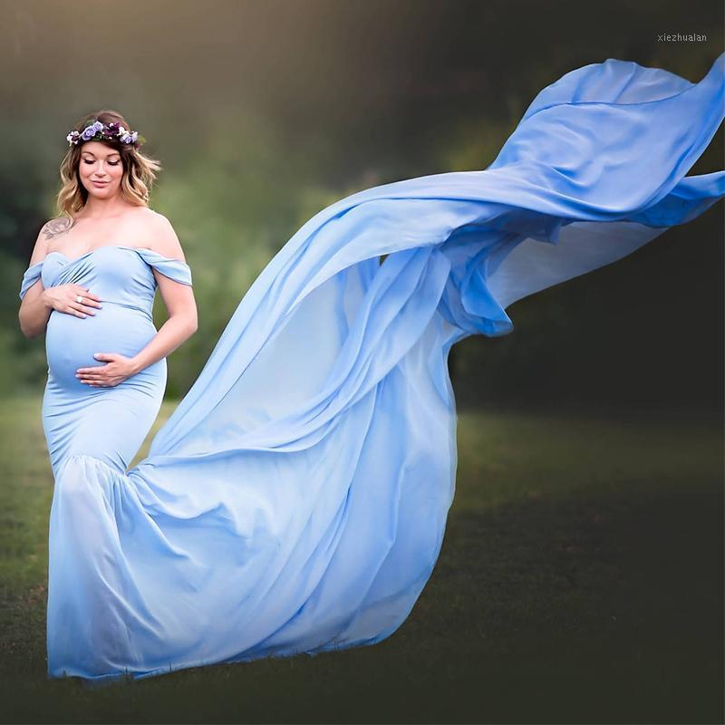 

Maternity Pography Props Pregnancy Cloth Cotton Lace Off Shoulder Half Circle Gown Shooting Po Pregnant Dress1 Dresses, White