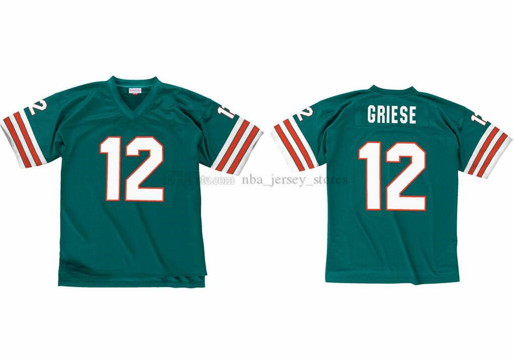 

Stitched football Jersey 12 Bob Griese 1972 Mitchell & Ness retro Rugby jerseys Men women youth S-6XL