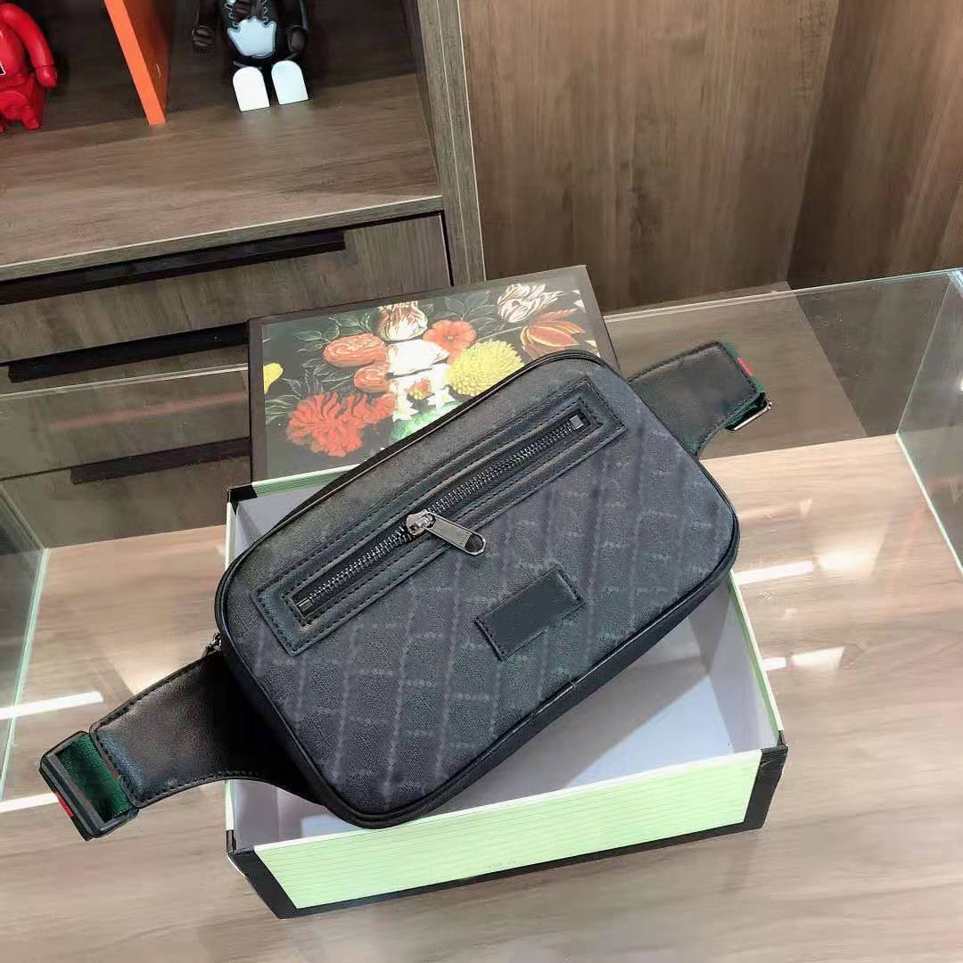 

2021 New Men's Classic Waist Handbag Men Unisex Shoulder Bags Bag Chest Vintage Printing High Quality Backpacks, Black
