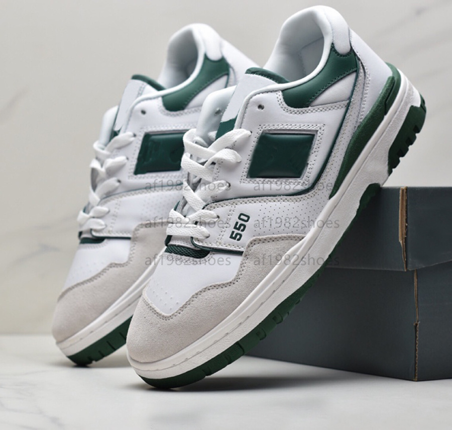 

Designer B550 Running Shoes 550 Evergreen Green Yellow Suede Sneakers Women Mens Outdoor Sports Trainers, Sky blue