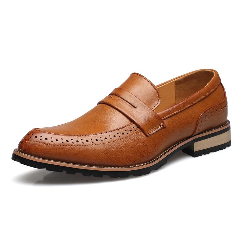 

Dress Shoes Wild Men Casual Leather Fashion Party Wedding Slip-on Luxury Men's Business Oxfords Loafers, Black