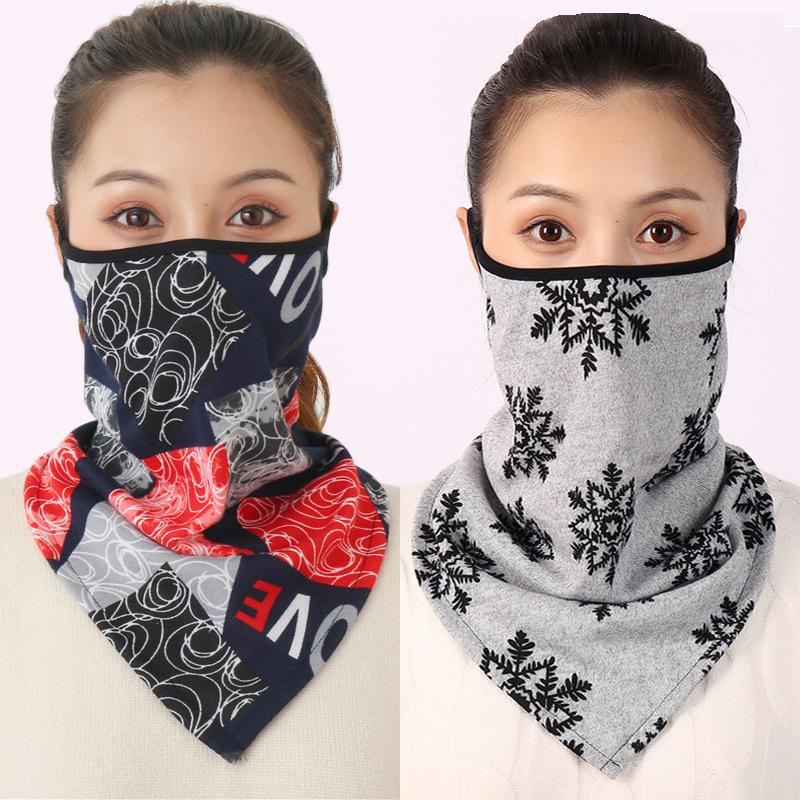 

Scarves 2021 Women Winter Cotton Feeling Mask Man Neck Scarf Rings Headband Soft Warm Face Scarfs Masks