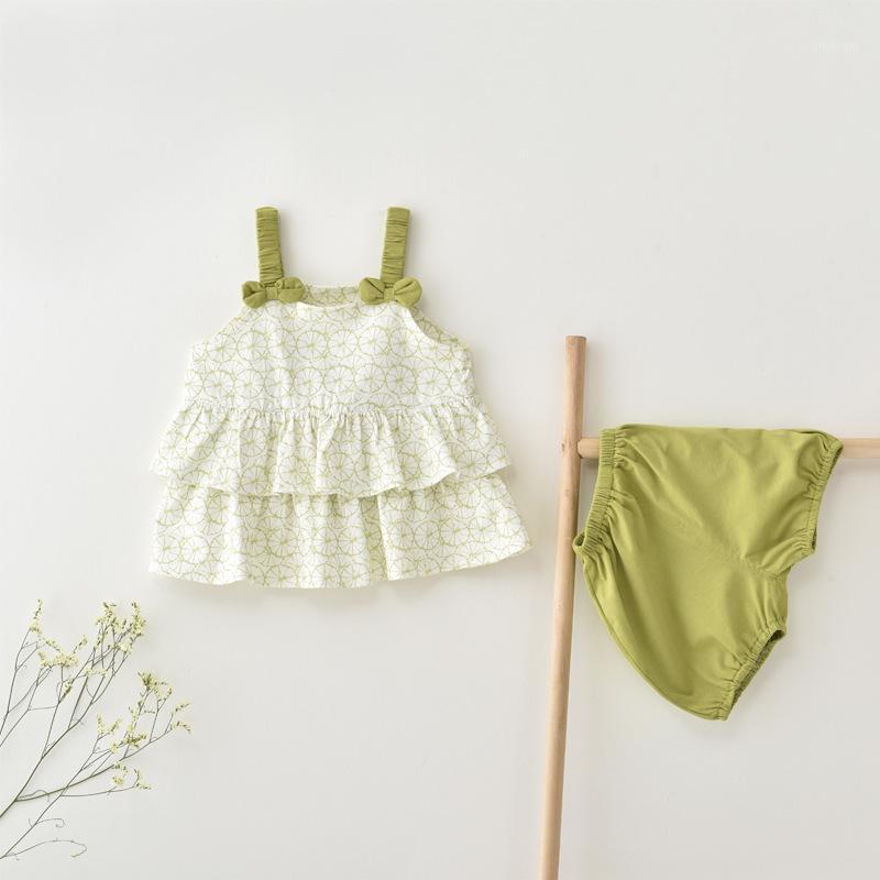 

Clothing Sets LILIGIRL 2021 Children's 0-3 Years Old Spring And Summer Baby Girl Cute Sling Skirt 2pcs/set Clothes, White