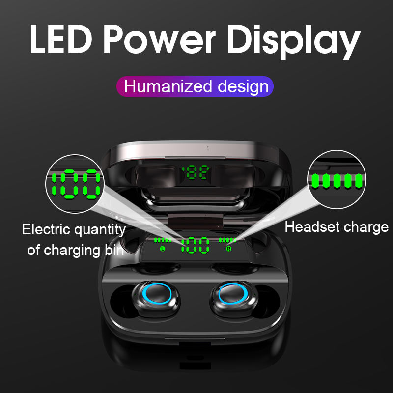 

S11 TWS LED Bluetooth Wireless Earphones Touch Control Earbuds 3500mAh Sports Waterproof Headphone 8D Stereo Sound Headsets (The logistics p