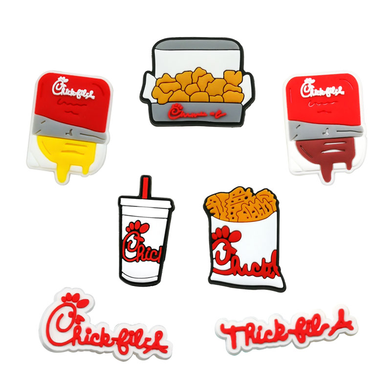 

MOQ=100pcs chicken pvc shoe charms wholesale fashion accessories soft rubber jibitz for croc shoes plastic ornaments